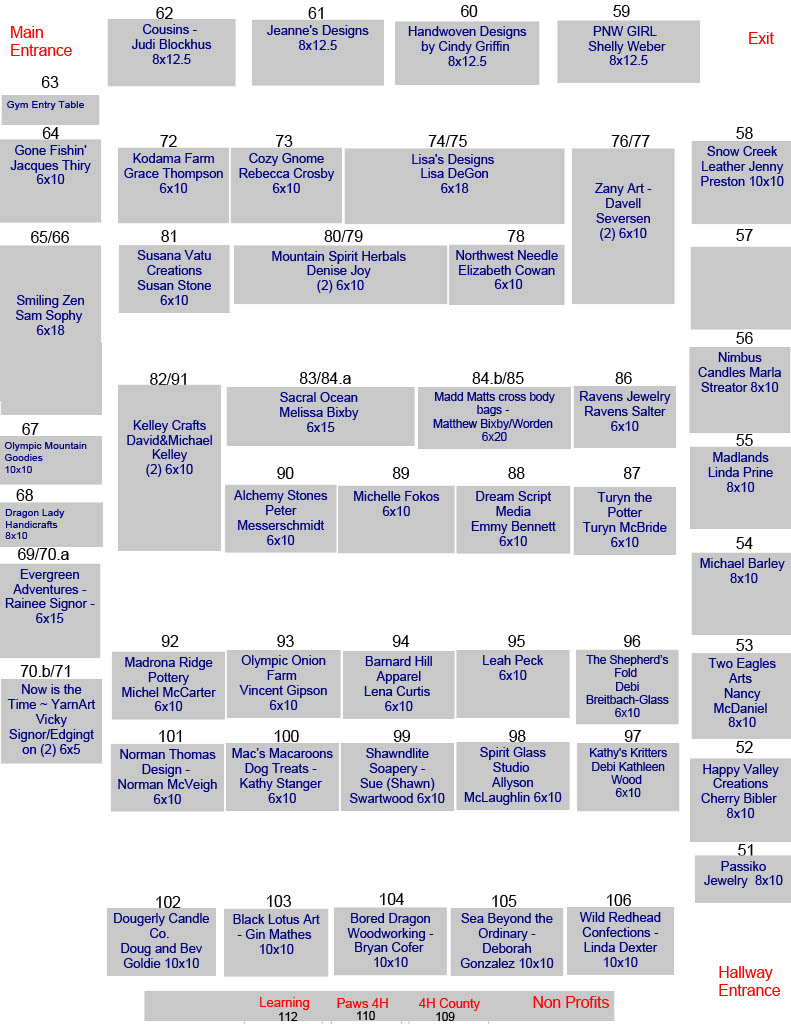 Chimacum Art & Crafts Fair Map, Gym